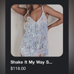 Amazing Lace “Shake It My Way” Silver Sequin Dress